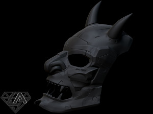 demon cyberoni full mask Model Cetak 3D