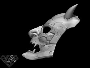 demon cyberoni full mask Model Cetak 3D