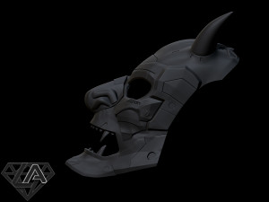 demon cyberoni full mask Model Cetak 3D