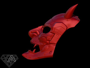 demon cyberoni full mask Model Cetak 3D