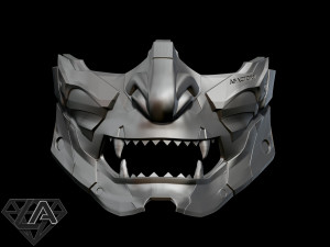 demon cyberoni half mask Modelo de Impressão 3D
