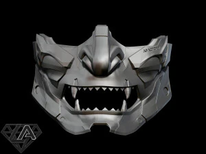 demon cyberoni half mask 3D Print Model