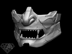 demon cyberoni half mask 3D Print Model