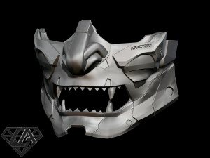 demon cyberoni half mask Modelo de Impressão 3D