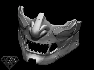 demon cyberoni half mask 3D Print Model