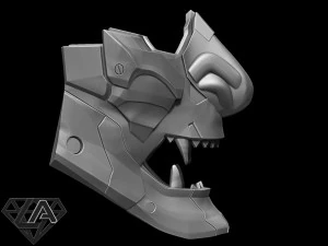 demon cyberoni half mask 3D Print Model