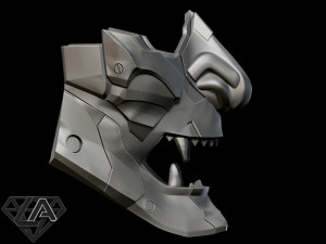 demon cyberoni half mask Modelo de Impressão 3D