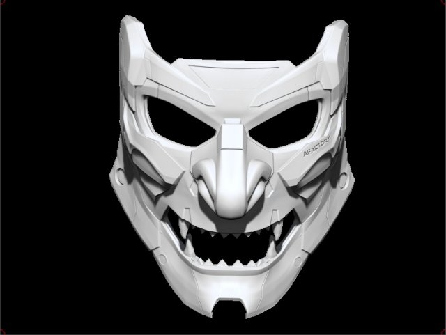 demon cyberoni mask Model Cetak 3D .c4d .max .obj .3ds .fbx .stl .blend 