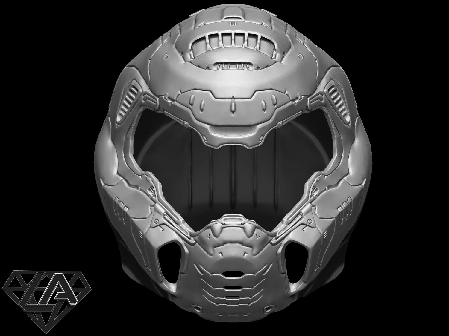 doom eternal helmet 3D Print Model .c4d .max .obj .3ds .fbx .stl .blend 