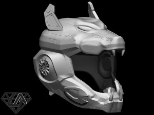 sci-fi wolf helmet 3D Print Model
