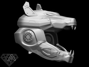 sci-fi wolf helmet 3D Print Model