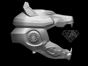 sci-fi wolf helmet 3D Print Model