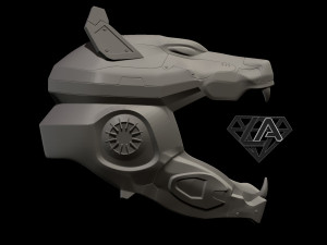 sci-fi wolf helmet 3D Print Model