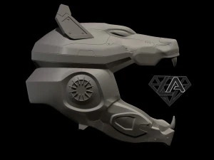 sci-fi wolf helmet 3D Print Model