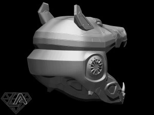 sci-fi wolf helmet 3D Print Model