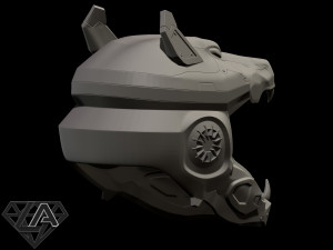 sci-fi wolf helmet 3D Print Model