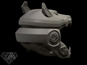 sci-fi wolf helmet 3D Print Model