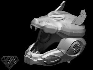 sci-fi wolf helmet 3D Print Model