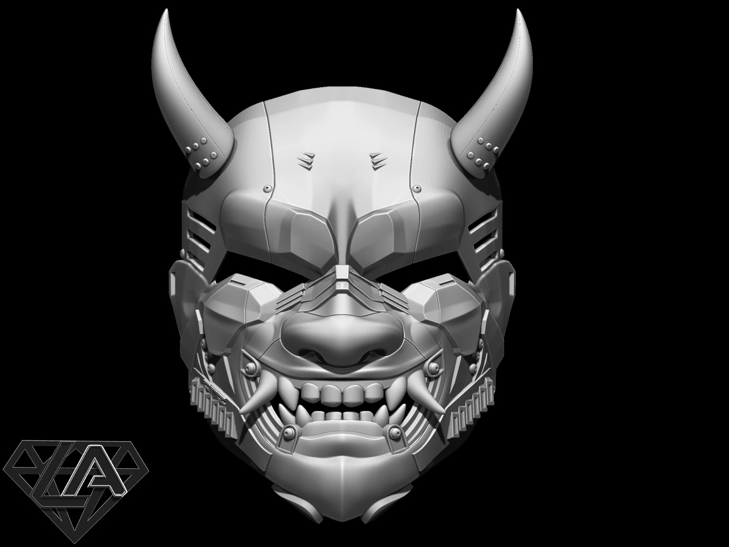 cyberpunk sci-fi demon mask 3D Print Model .c4d .max .obj .3ds .fbx .stl .blend 