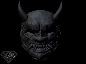 cyberpunk sci-fi demon mask 3D 打印模型