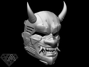cyberpunk sci-fi demon mask 3D 打印模型