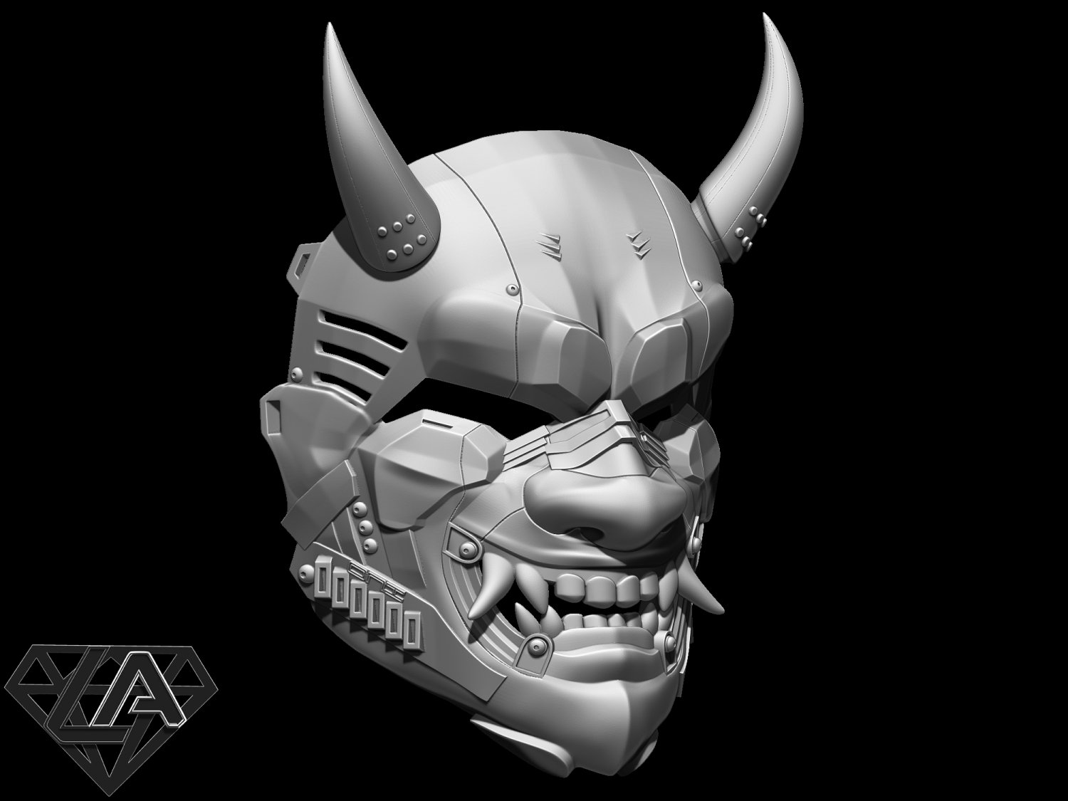 Cyberpunk mask 3d model фото 12