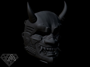 cyberpunk sci-fi demon mask 3D 打印模型