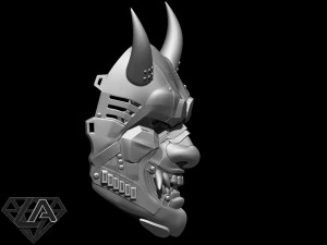 cyberpunk sci-fi demon mask 3D Print Model