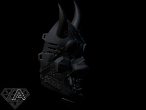 cyberpunk sci-fi demon mask 3D 打印模型