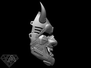 cyberpunk sci-fi demon mask 3D Print Model