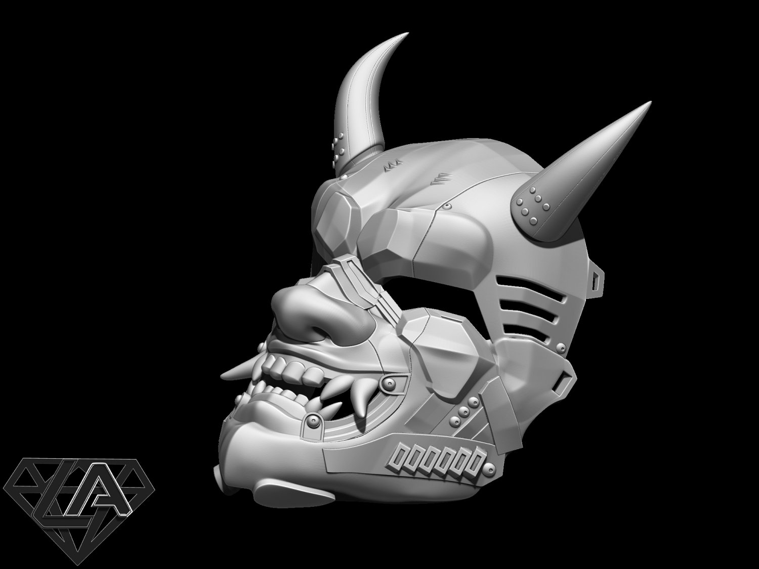 Cyberpunk mask 3d model фото 15