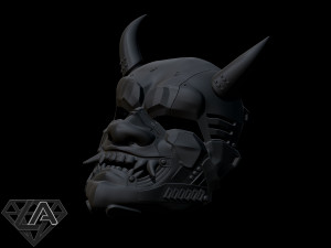 cyberpunk sci-fi demon mask 3D 打印模型