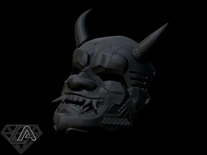 cyberpunk sci-fi demon mask 3D Print Model