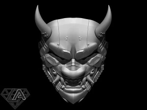 cyberpunk sci-fi demon mask 3D Print Model