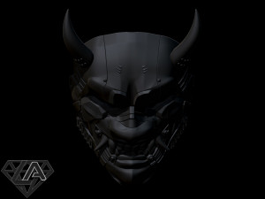 cyberpunk sci-fi demon mask 3D 打印模型