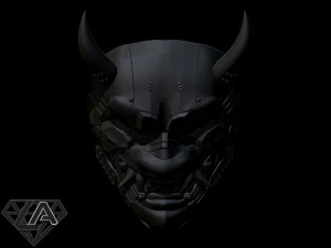 cyberpunk sci-fi demon mask 3D Print Model