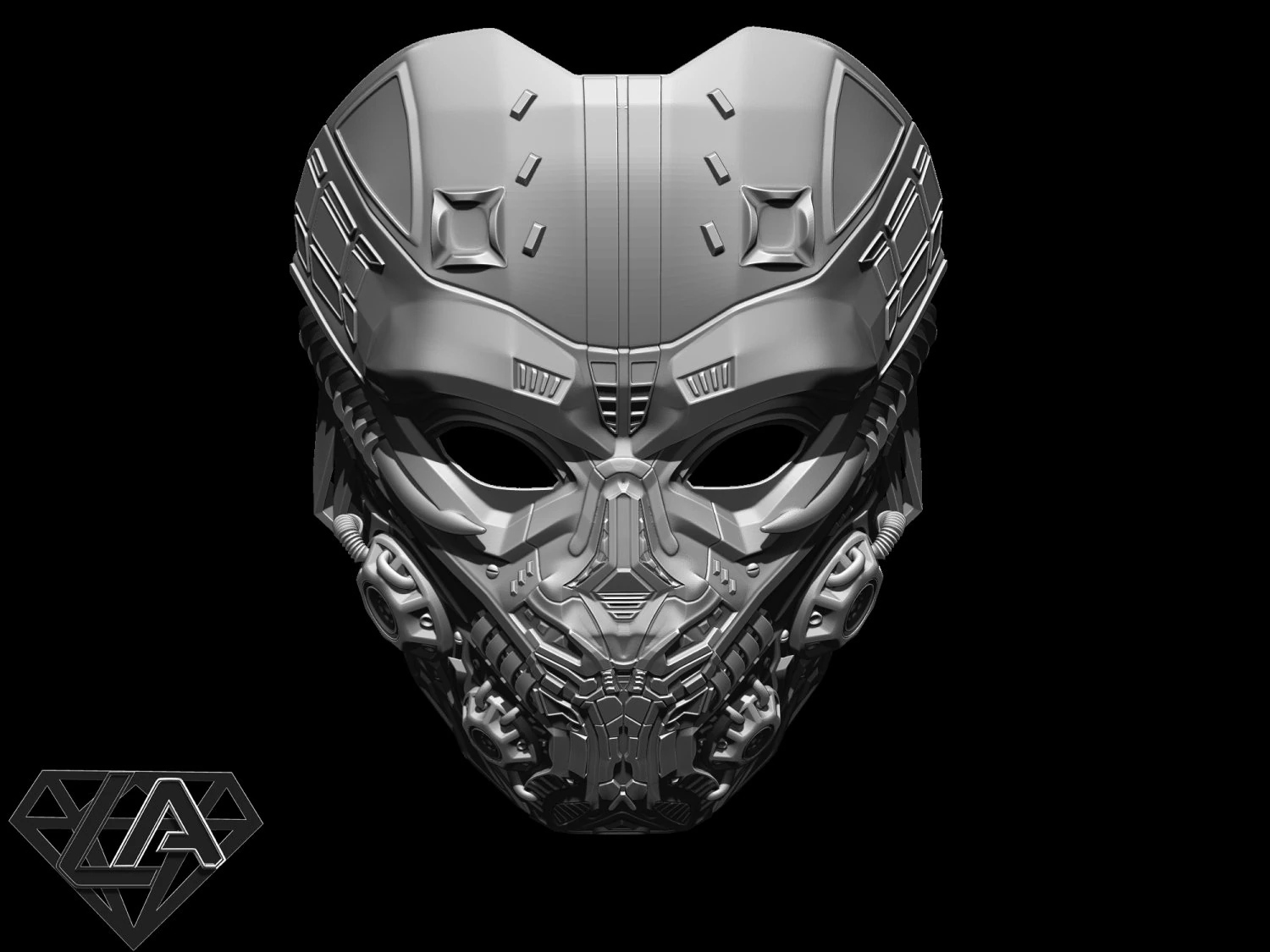 cyber invader sci-fi warrior custom mask 3d print model 3D Print Model .c4d .max .obj .3ds .fbx .stl .blend 