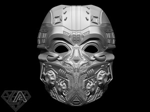 cyber invader sci-fi warrior custom mask 3d print model 3D Print Model