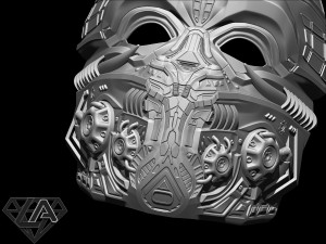 cyber invader sci-fi warrior custom mask 3d print model 3D Print Model