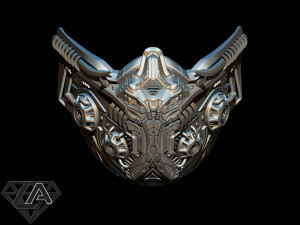 sci-fi warrior custom mask 3d print model 3D प्रिंट मॉडल