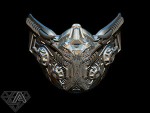 sci-fi warrior custom mask 3d print model 3D Print Model