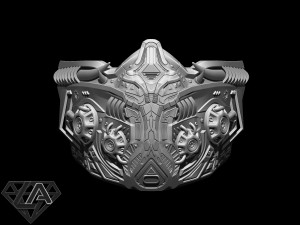 sci-fi warrior custom mask 3d print model 3D प्रिंट मॉडल