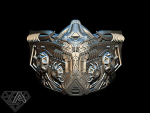 sci-fi warrior custom mask 3d print model 3D प्रिंट मॉडल