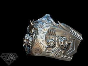 sci-fi warrior custom mask 3d print model 3D प्रिंट मॉडल