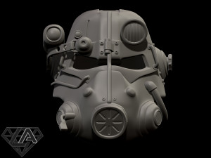 fallout t-45d custom helmet 3d print model Model Cetak 3D