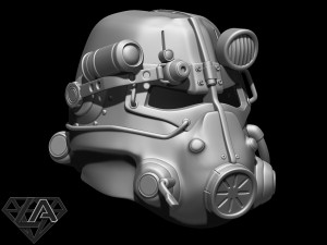 fallout t-45d custom helmet 3d print model Model Cetak 3D