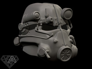 fallout t-45d custom helmet 3d print model Model Cetak 3D