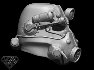 fallout t-45d custom helmet 3d print model Model Cetak 3D