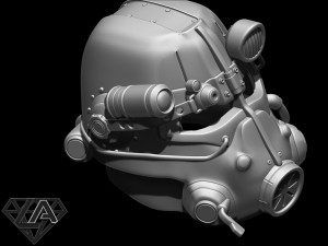 fallout t-45d custom helmet 3d print model Model Cetak 3D