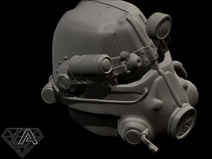 fallout t-45d custom helmet 3d print model Model Cetak 3D